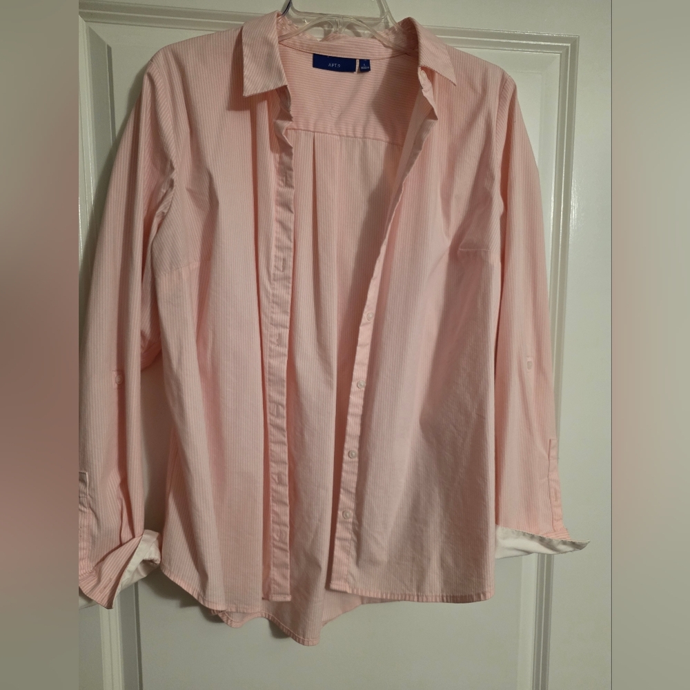 Apt. 9 Soft Pink Striped Blouse